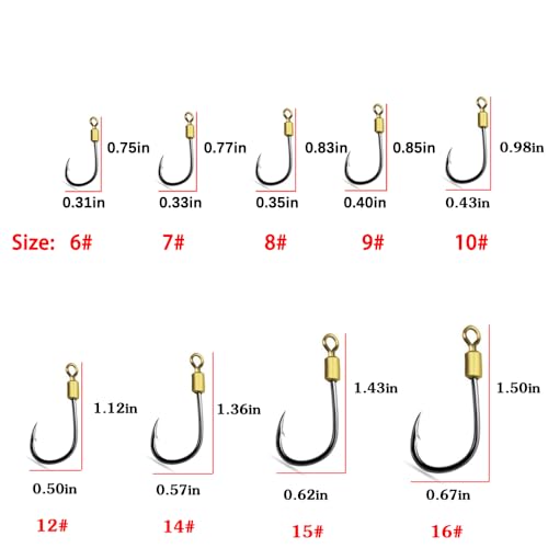 Fishing Hook with Leader,5 Hooks Fishing Rig-7 Strands Nylon Coated Fishing Leader with Swivle,Snap,Hooks - size: 8#