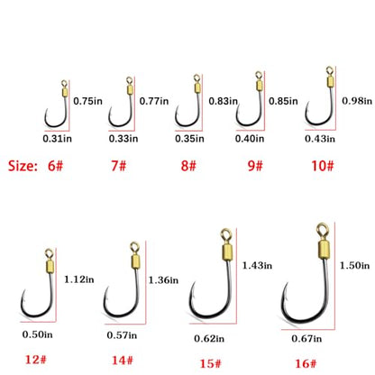 Fishing Hook with Leader,5 Hooks Fishing Rig-7 Strands Nylon Coated Fishing Leader with Swivle,Snap,Hooks - size: 15#