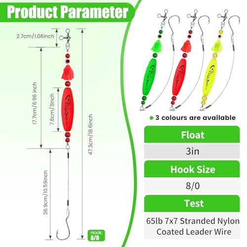 YOTO Santee Cooper Rig, Catfish Rig for Bank Fishing, Catfishing Tackle Rattler Floats, Chunky Rigs Catfish Equipment - style: Spiral Catfish Bells - 6pcs