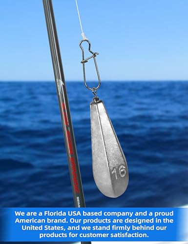 BLUEWING Swivel Bank Sinkers Fishing Weights with Swivel Bottom Bullet Sinkers for Freshwater and Saltwater, 1/8oz to 16oz - size: #9 8oz, 2pcs