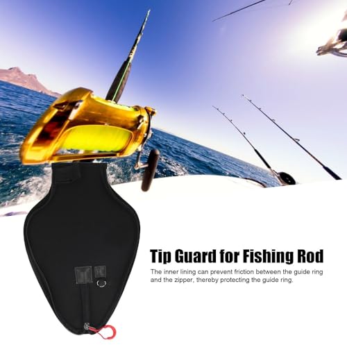 EVA Fishing Rod Tip Protector – Large Zipper Opening Protective Sleeve for Guide Rings & Telescopic Rods,Lightweight & Durable Rod Tip Cover‌