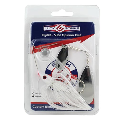 Hydra-Vibe Spinner Bait with Custom Blades - color: White, size: 3/4 OZ