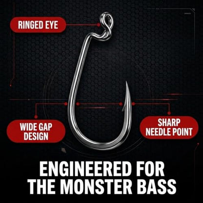 Worm Hooks for Bass Fishing- Texas Rig - Ewg