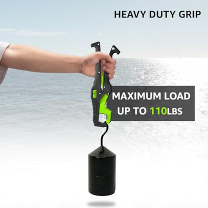 Fish Lip Grabber Fish Lip Gripper 9" Fishing Tool Mouth Spreader Grip Hook Remover Gripper Hook Remover Fishing Gear Comes with Lanyard - color: Green