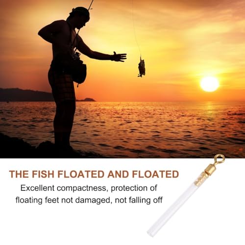 50Pcs Fishing Swivels with Tube Floats - 3 Sizes Copper & PVC Adapters for Long-line and Waggler Fishing Multi-Purpose Fishing Accessories - size: Medium