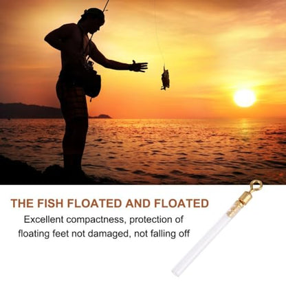 50Pcs Fishing Swivels with Tube Floats - 3 Sizes Copper & PVC Adapters for Long-line and Waggler Fishing Multi-Purpose Fishing Accessories - size: Medium