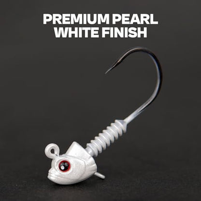 Swimbait Jig Heads with Stacked Cone Keeper, Minnow Style Eye Fishing Jighead 3/16 1/4 3/8 1/2oz (15 PCs) - color: White, size: 3/8oz - 4/0 - 15 pack