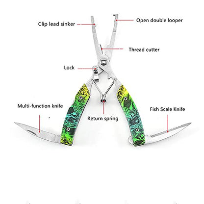 Fishing Pliers, Fishing Accessories Saltwater Fishing Gear Fishing Pliers Hook Remover Split Ring, Fly Fishing Tools Set, Fishing Pliers Saltwater, Fishing Gifts for Men