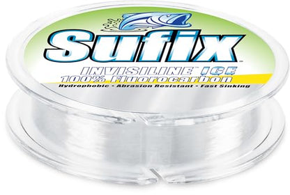 Sufix InvisiLine Ice Fluorocarbon Fishing Line, Virtually Invisible, Low-Stretch Ice Fishing Line for Superior Sensitivity and Cold-Weather Durability, 3 LB, Clear