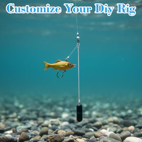 100PCS Fishing Wire Spinner, Stainless Steel Lure Making Supplies Kit for Hanging Fishing Spinners Rigs for Crafts - size: 0.8*16 cm