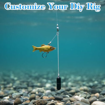 100PCS Fishing Wire Spinner, Stainless Steel Lure Making Supplies Kit for Hanging Fishing Spinners Rigs for Crafts - size: 0.8*16 cm