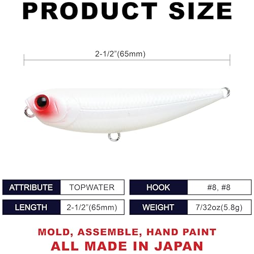 LUCKY CRAFT Sammy 65 Topwater Fishing Lures, 2.5" Floating Freshwater Trout, Smallmouth Bass Lures, Walk-the-Dog Tournament Bait, Bass Fishing Gear and Tackle Box Accessories - color: 335 Sexy Mama