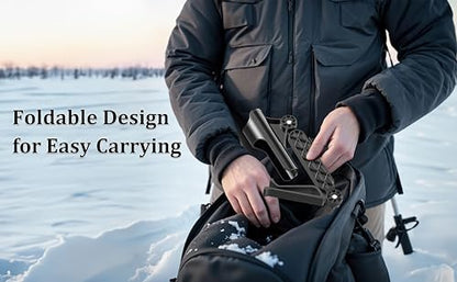 Huntury Adjustable Bucket Rod Holder for Ice Fishing, Clip On Mount, Foldable, Adjustable Angle, Ice Fishing Accessories - style: Dual - Adjustment