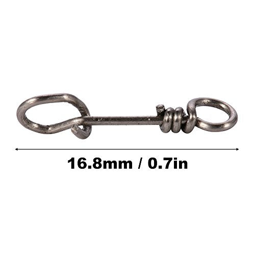 Zetiling Fastach Clips,Fishing Clip Fast Snaps Stainless Steel Fishing Swivel Snap Fishing Rolling Barrel Swivel Snap Swirl Connector Fishing Lures Leaders Accessories 50Pcs - color: 2#