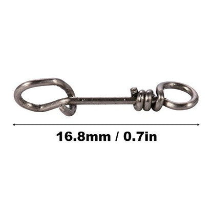 Zetiling Fastach Clips,Fishing Clip Fast Snaps Stainless Steel Fishing Swivel Snap Fishing Rolling Barrel Swivel Snap Swirl Connector Fishing Lures Leaders Accessories 50Pcs - color: 2#