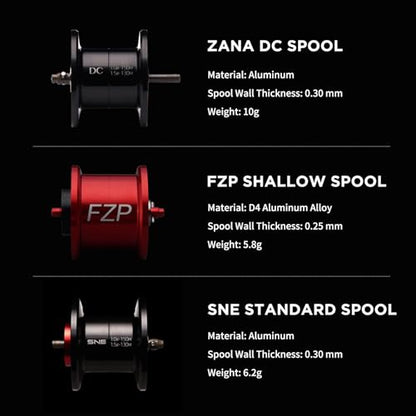 PURELURE Zana MAX Baitcasting Reel, SV+DC Dual Brake System Fishing Reel with Extra DC Side Cover+DC Spool, 7.3 Gear Ratio 22LB Drag Anti-Backlash Aluminum Frame Baitcaster Reels for Bass Pike - size: ZANA-13LB, style: Left Hand