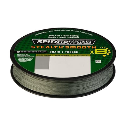 SpiderWire Stealth Braid Fishing Line - color: Moss Green - Stealth Smooth, size: 125yd, style: 15lb Break Strength