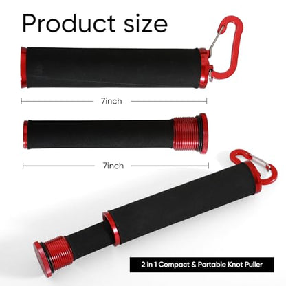 Fishing Knot Puller Tool, FG GT Knot Tying Tool, PE Fishing Line Knot Grippers Line Dragger Tightener - color: Red