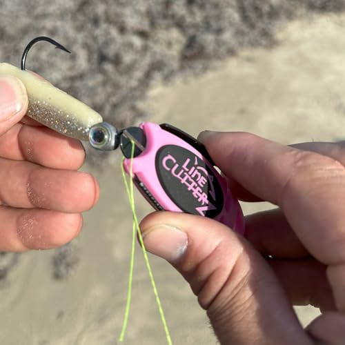 LINE CUTTERZ Patented Dual Hybrid Ceramic Cutter + Stainless Steel Micro Scissors Fishing Line Trimmer - Pink - color: Pink