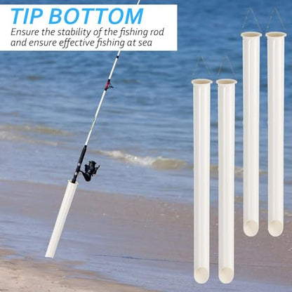 4 Pack 22in Sand Spike PVC Tubular Sand Spike Fishing Rod Holder for Surf Fishing for Beaches, Rivers and Sandy Beaches