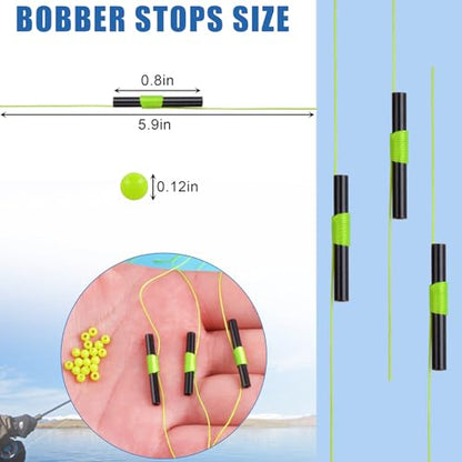Fishing Bobber Stops, Slip Bobber Stoppers for Fishing Line | Float Bobber Stop String Knots with Beads - style: 200pcs