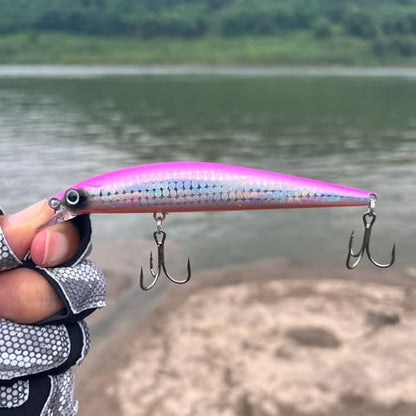 Minnow Fishing Lures crankbaits Set,Hard baits with Vibrant Colors for Trout, bass, Perch - Ideal for Stream and Lake Fishing， 5 Pieces