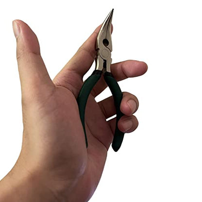 Small Fish Bone Pliers/Tweezers 5 Inches Bent Needlepoint Nickel Iron Salmon Pin Bone Pliers Tweezers for Salmonbone Removing, Plucking and Pulling Pin (Green) - color: Green