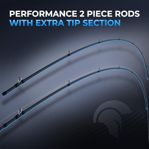 KastKing Spartacus II Plus Twin-Tip Spinning & Casting Rods, IM6 Graphite Blanks, Stainless Steel Frame with Zirconium Oxide Rings, 2-Piece Rods with Extra Tip Section, PTS, No-Slip Grip, Hook Keeper - size: 6'0"- MH- Fast (2 Pcs+ Extra Tip), style: Cast