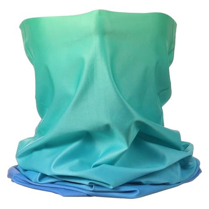 HARFINGTON Summer Cooling Neck Gaiter Sun Protection Face Mask Fishing Necks Gaiter Unisex for Cycling Outdoor Sports - color: Gradient Blue-green