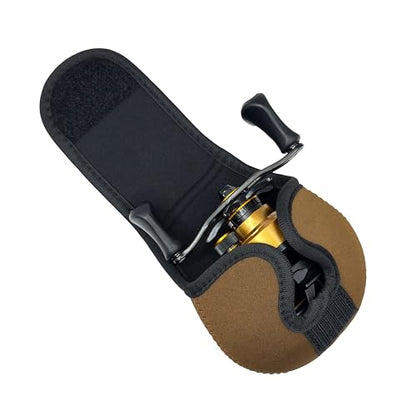 Angler Armour Baitcast Reel Cover | Baitcaster Sleeve | Fishing Reel Pouch | Low Profile Baitcasting Reel Protector | Neoprene Reel Case | 50 100 200 Series Baitcast Covers - color: Marsh Brown