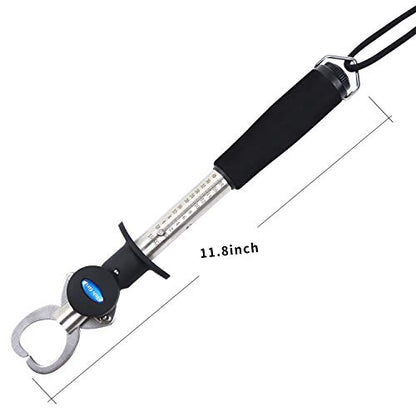 Fish Lip Gripper with Weight Scale and Measuring Tape Fish Scales Grip Grabber Professional Fish Holder Stainless Steel Fish Lip Grabber Fish Lip Grip Tool