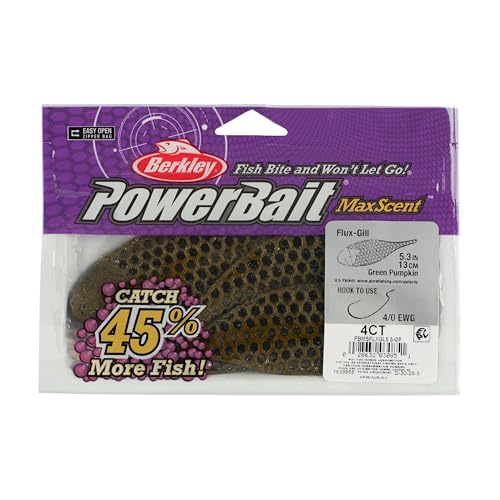 Berkley PowerBait MaxScent Flux-Gill - color: Green Pumpkin, size: 5.3"