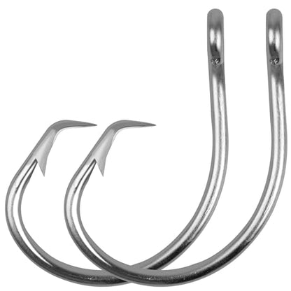 Saltwater Tuna Giant Circle Hooks 8/0-28/0 Stainless Steel Fishing Hooks Big Game Fishing Hooks in-line Circle Hooks for Swordfish Tuna Shark - size: 8/0, 20pack