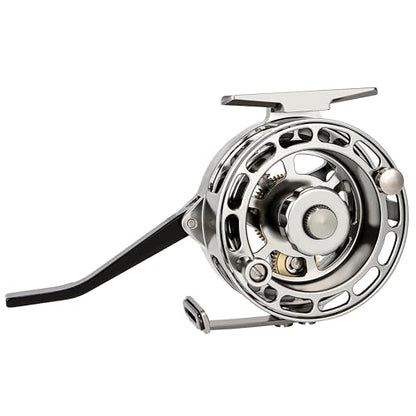 Semi-Automatic Fly Fishing Reel, Quick Line Retrieval, Adjustable Drag, Quick Spool Removal, for Freshwater Lake Stream Pond Fishing, CNC Machined Aluminum