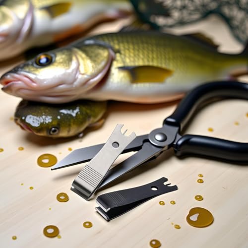 2Pcs Fishing Line Cutter Nipper with Hook Eye Cleaner Pin Stainless Steel Fishing Line Scissors Cutting Tool Fishing Line Cutter Nipper with Hook Eye Cleaner Pin Multi Functional Accessories