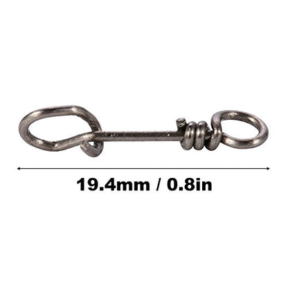 Zetiling Fastach Clips,Fishing Clip Fast Snaps Stainless Steel Fishing Swivel Snap Fishing Rolling Barrel Swivel Snap Swirl Connector Fishing Lures Leaders Accessories 50Pcs - color: 3#