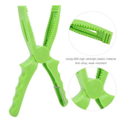 2 Pcs Fishing Pliers 8.1 Inch – ABS Fish Grip Clamp with Ergonomic Handle and Lanyard for Saltwater and Freshwater Fishing, Lightweight Portable Tackle Tool - color: Green
