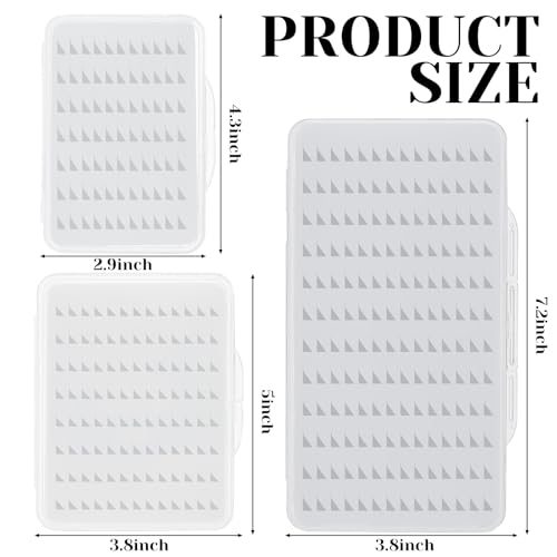 3 Pcs Fly Clear Boxes for Fly Fishing Jig Boxes 3 Sizes Thin PP Tackle Storage Case with High-density Foam Transparent Lid Waterproof Jig Lures Box Large Capacity