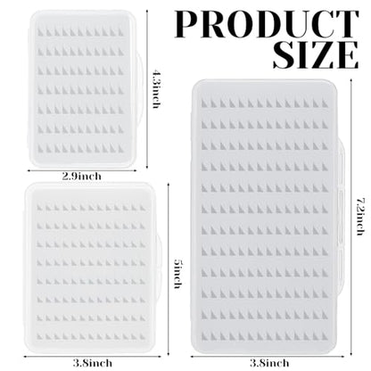 3 Pcs Fly Clear Boxes for Fly Fishing Jig Boxes 3 Sizes Thin PP Tackle Storage Case with High-density Foam Transparent Lid Waterproof Jig Lures Box Large Capacity