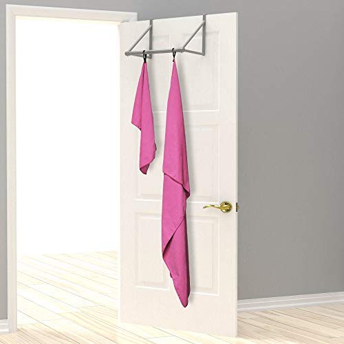 EPAuto 2-Pack Microfiber Quick Dry Travel Towel Set, Pink | Lightweight, Super Absorbent, Compact, 60"x30" & 24"x15", for Gym/Camping/Beach/Yoga/Backpacking - color: Pink