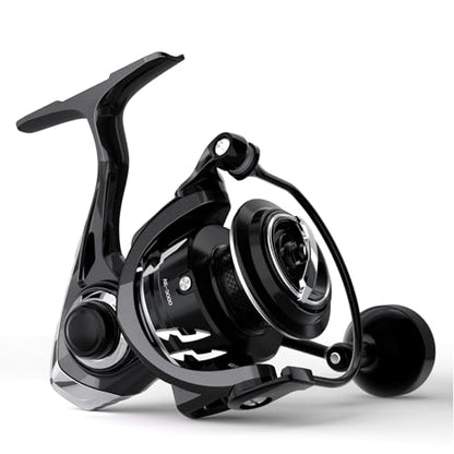 Ashconfish AK Spinning Reel -Ultra-Strong Aluminum Body, Over 25lbs Drag, Anti-Reverse Bearings, 8+1 Double-Shielded Stainless-Steel BB Design for Saltwater & Freshwater Fishing - size: 2500