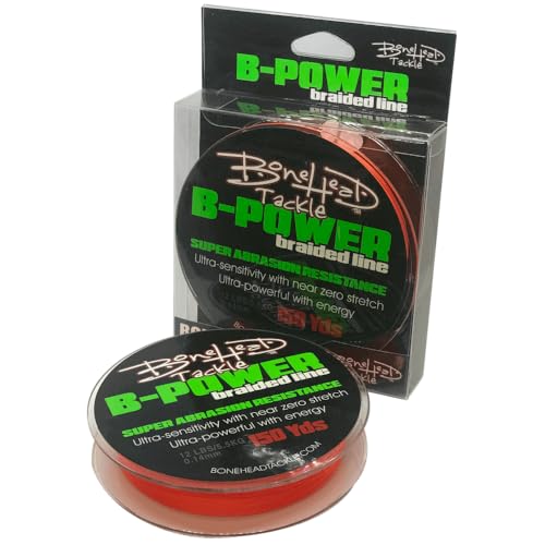 Bonehead Tackle Braided Line 3X - color: Orange High-Viz, size: 150 Yards