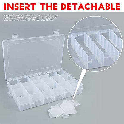 Tackle Box, 36 Grids Plastic Clear Small Tackle Box Organizer with Removable Dividers,3600 Tackle Tray,Tackle Boxes for Beads Fishing Lure Bait Hook Jewelry Craft Container
