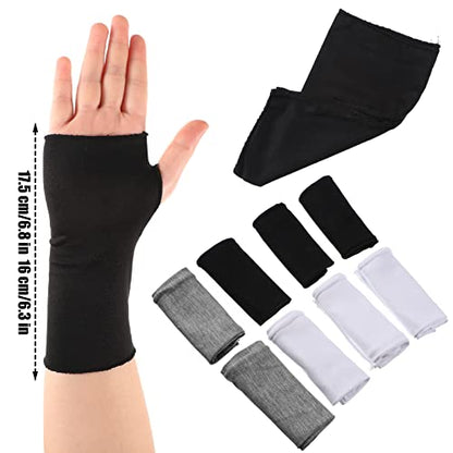 Geyoga 8 Pairs Sun Protection UV Gloves for Women Fingerless Hand UV Protection Glove for Gel Manicures Summer Driving Biking - color: Black, White, Gray