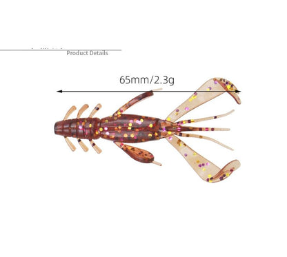 Pack of 18 Soft Plastic Craw Lures 65mm2.3g Crawfish Bass Trout Fishing Jig Shrimp Crawdad Baits