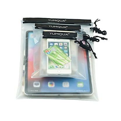 YUMQUA Clear Waterproof Bag, Waterproof Document Pouch Passport Holder Water Tight Map Case Waterproof Pouch Water Proof Small Dry Bags for Kindle Phone Tablet Camera, Kayak Boat PaddleBoard - color: Black