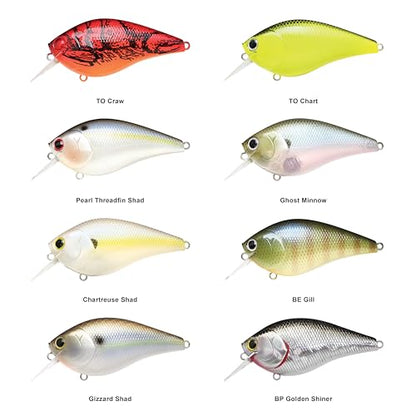 LUCKY CRAFT LC 2.5 Silent Crankbait Fishing Lures, 2-3/8” Squarebill Crankbait, Bass Lures, Floating 4ft Depth Hard Bait, Champion Freshwater Fishing Gear and Tackle Box Accessories - color: 402 Copper Green Shad