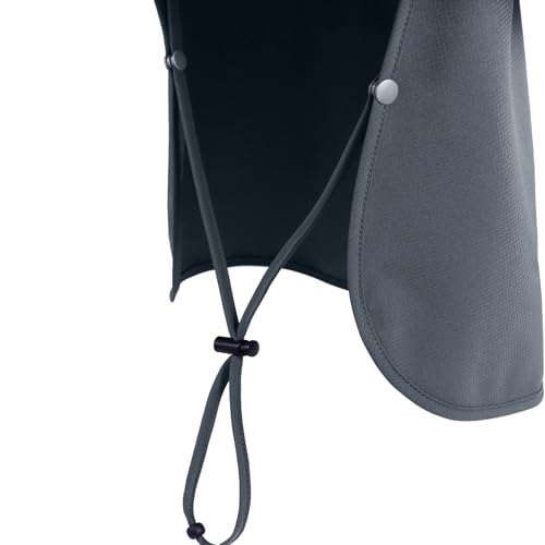 Connectyle Men's Wide Brim Sun Hat with Neck Flap UPF 50+ Packable Breathable Boonie Bucket Hat for Fishing Hiking Safari - color: Dark Grey