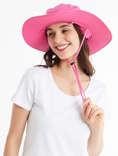 DDYOUTDOOR™ 07-281 Fashion Summer Outdoor Sun Protection Fishing Cap Neck Face Flap Hat Wide Brim - color: Rose Red