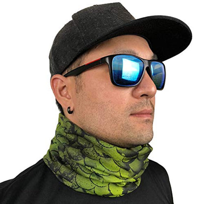 Fishing Face Mask Neck Gaiter - UV Sun Protection Cover for Men Women | Moisture-Wicking, Quick-Drying, Lightweight, Camo Design, Multi-Style Headwear, SPF Sun Shield - color: Largemouth Bass